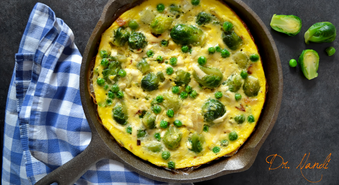 Green Peas & Brussels Sprouts Frittata