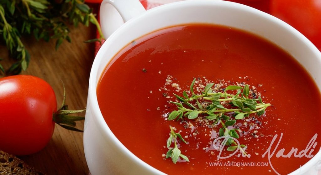 Gazpacho with Grilled Tomatoes