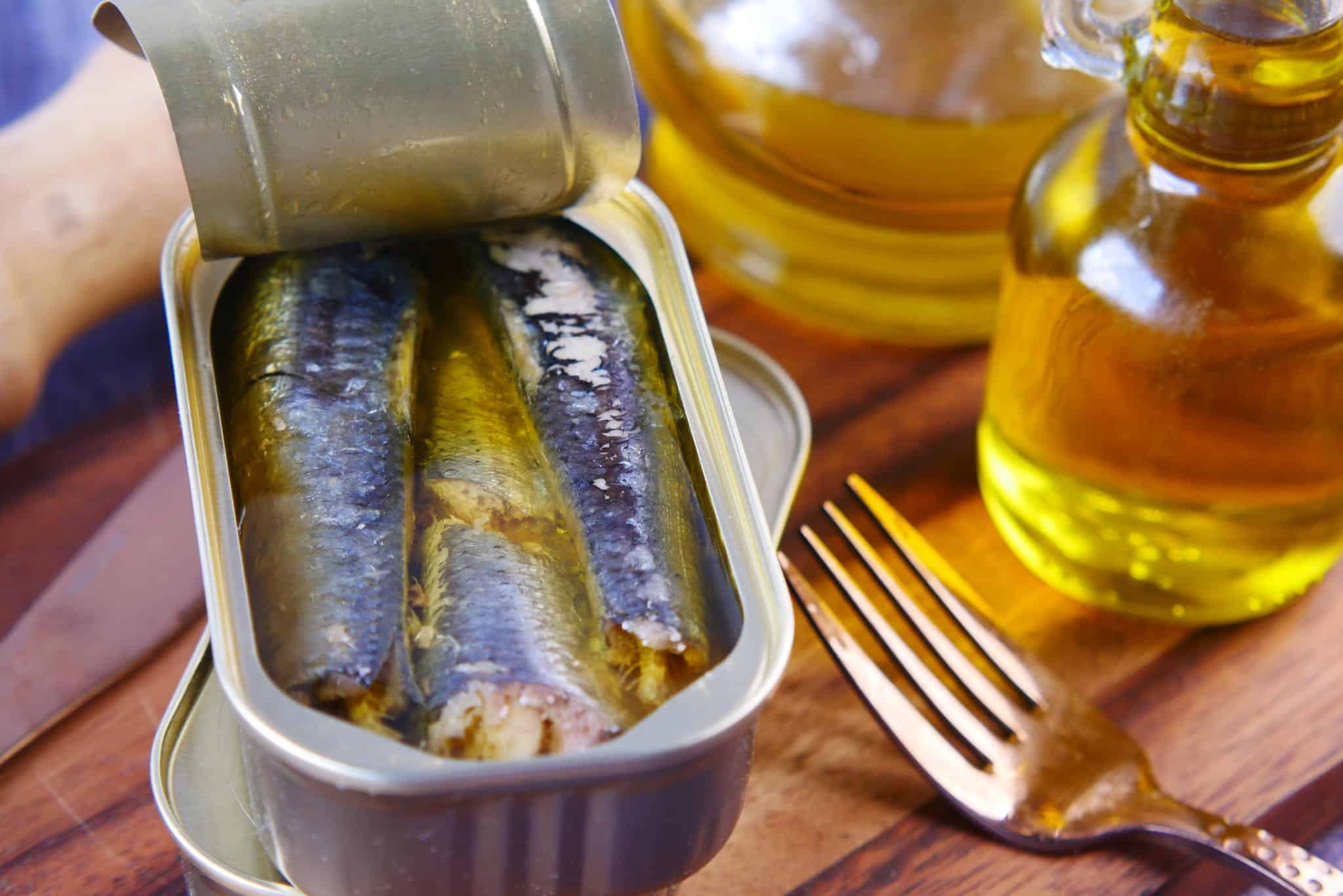 Close-Up Shot of Sardines in a Can